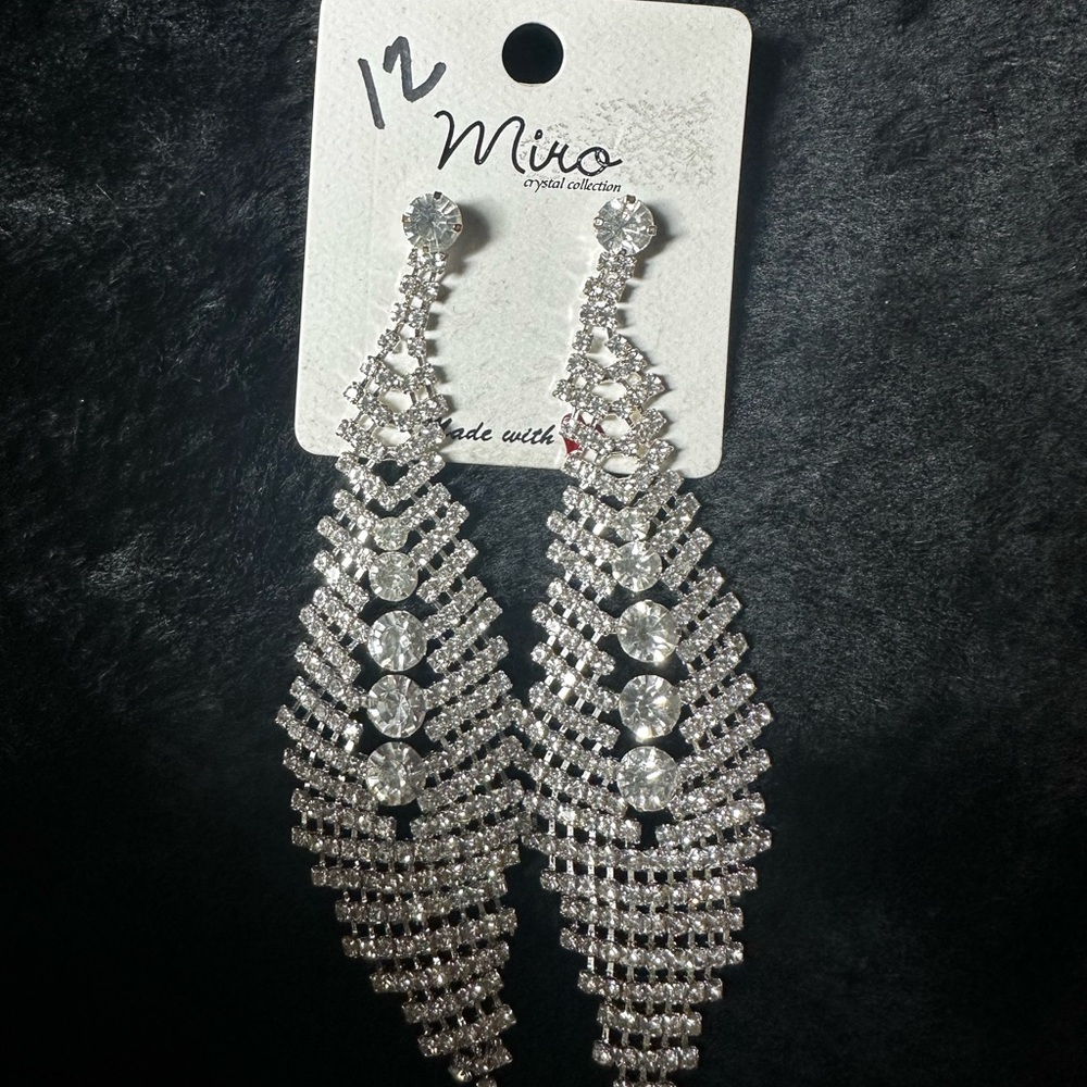 Silver Crystal Earrings